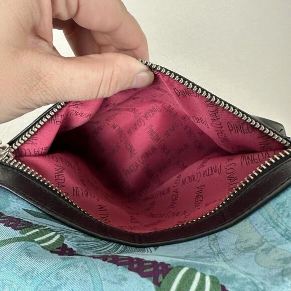 Pineda Covalin Double Handle Shoulder Tote Bag Purse Leather & Silk - Picture 5 of 9